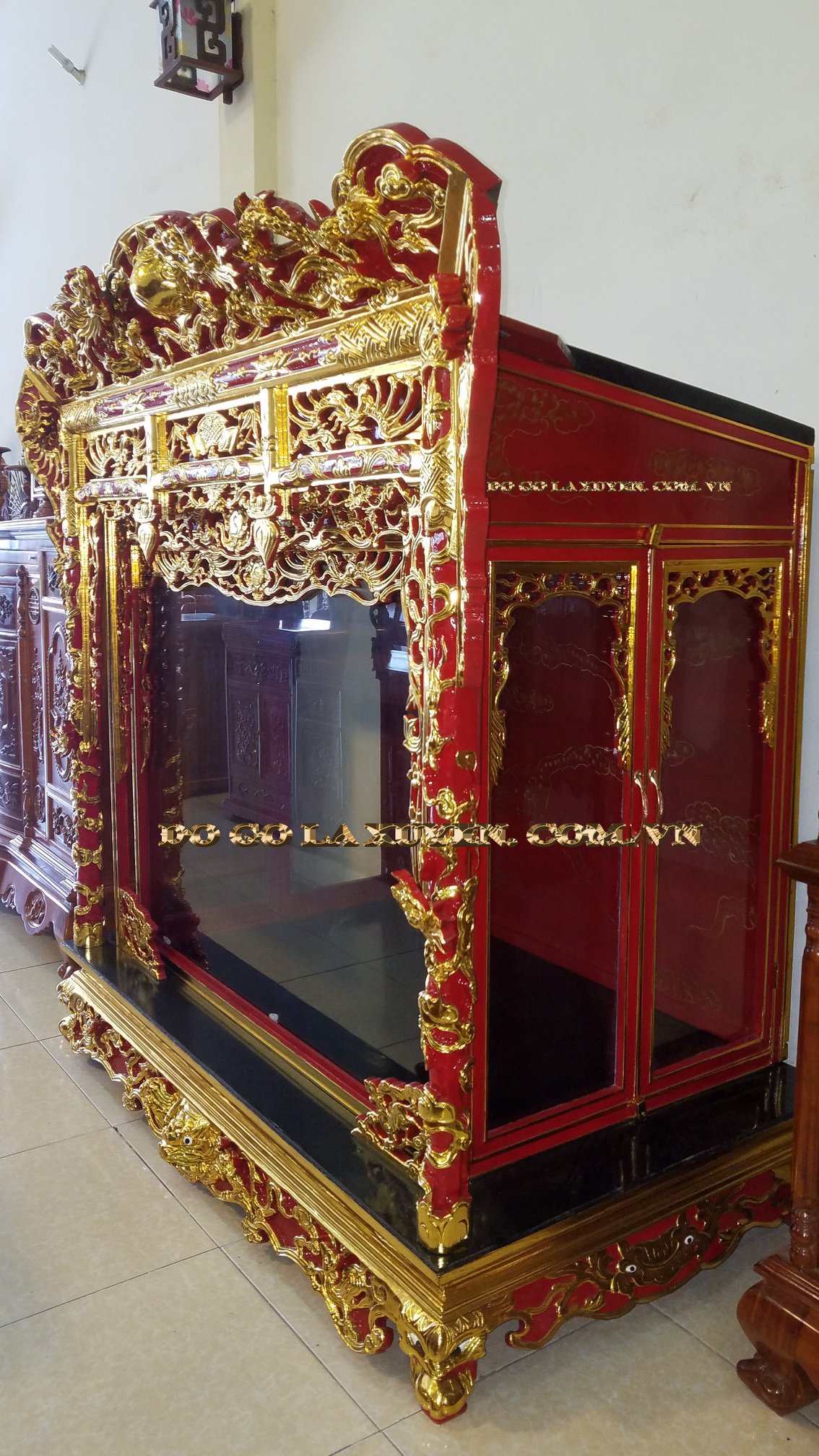 Cỗ Khám Đại Thờ Tượng Thánh Mẫu và 2 Cô Hầu Gái 2