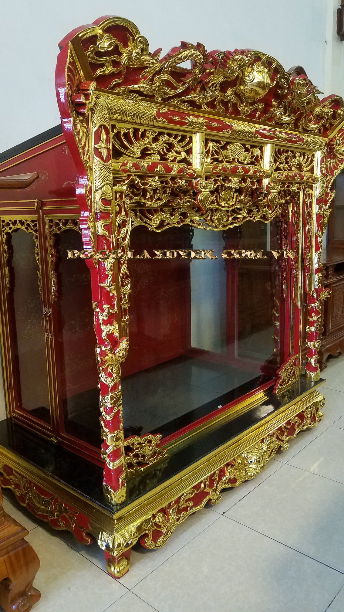 Cỗ Khám Đại Thờ Tượng Thánh Mẫu và 2 Cô Hầu Gái 4