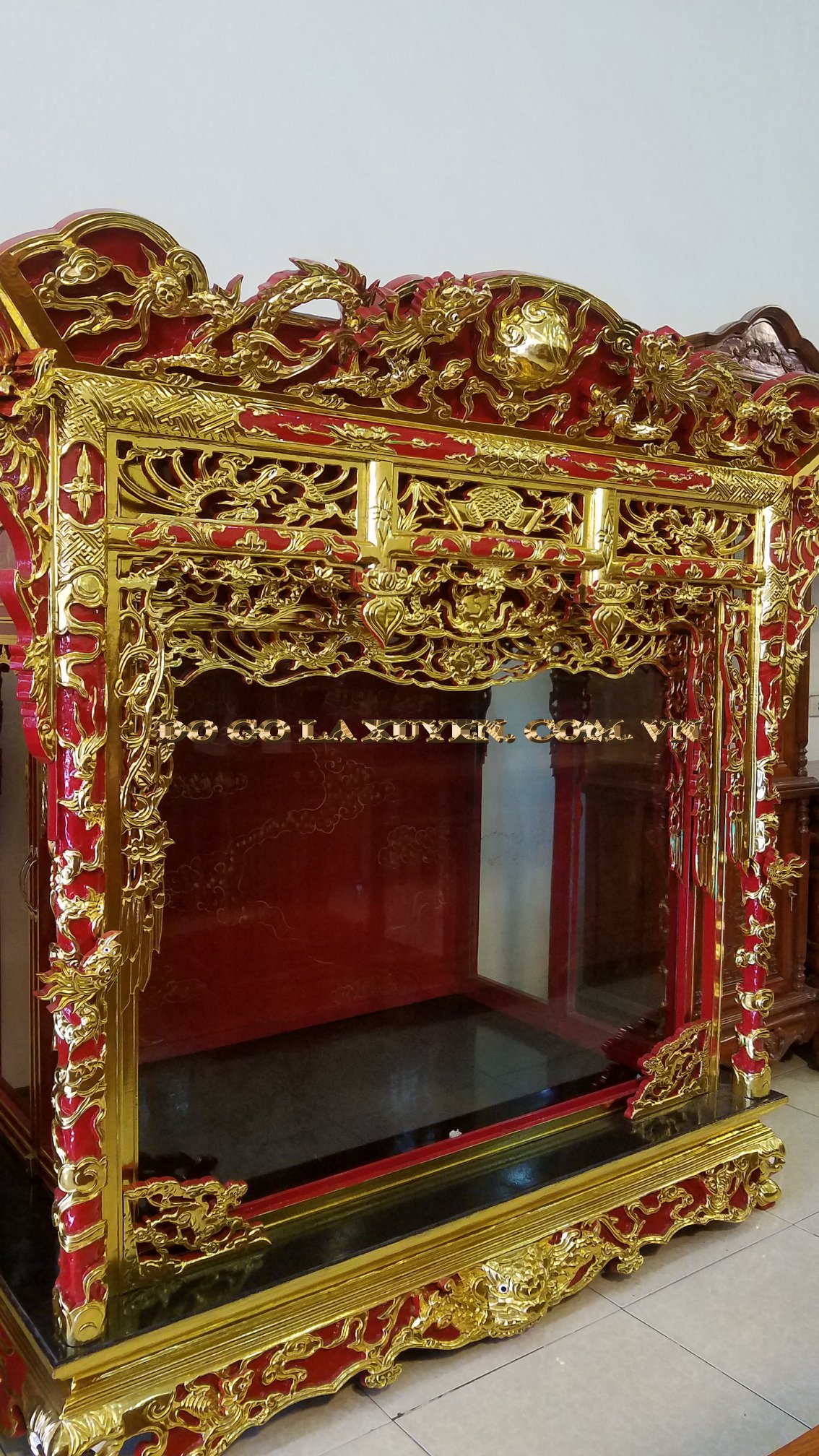 Cỗ Khám Đại Thờ Tượng Thánh Mẫu và 2 Cô Hầu Gái 5