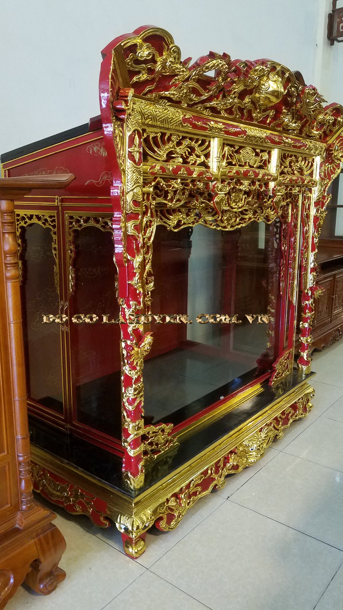 Cỗ Khám Đại Thờ Tượng Thánh Mẫu và 2 Cô Hầu Gái 6