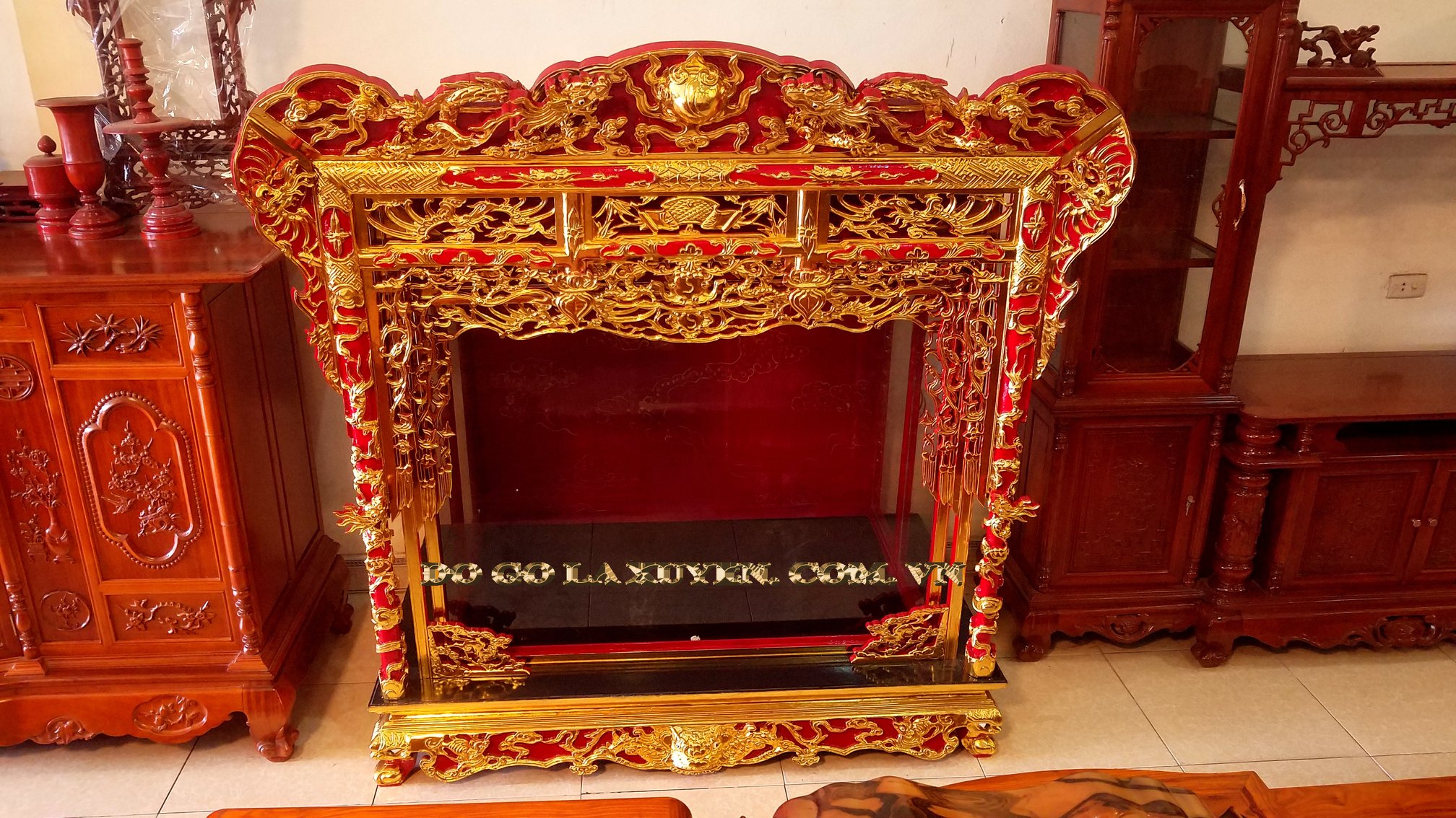 Cỗ Khám Đại Thờ Tượng Thánh Mẫu và 2 Cô Hầu Gái 7